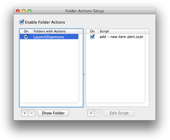 Enable Folder Actions