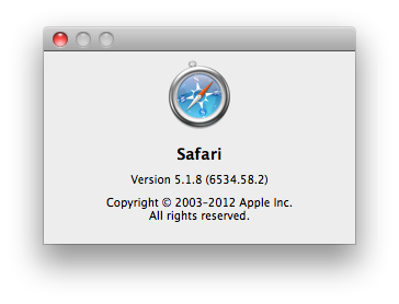Safari 5.1.8 Screenshot