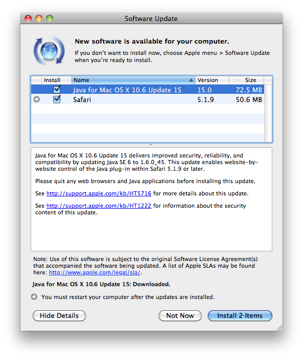 Java for mac apple support