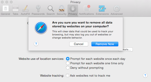 Safari Privacy - clear data used to track your browsing