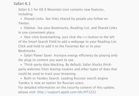 safari update for mac 10.7.5