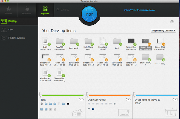 organize your desktop items Washing Machine screenshot