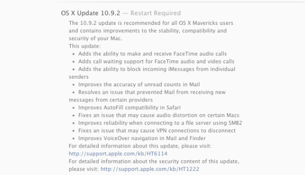 Mac OS X 10.9.2 update