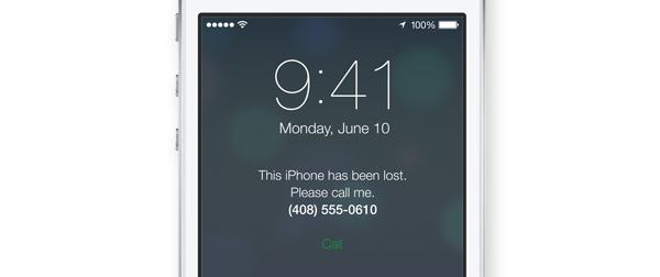 You can display a message and contact details on the lost device.