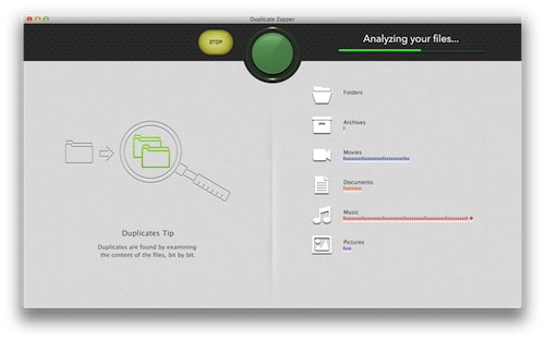 Duplicate Zapper searches all files analyzing them bit by bit for the most accurate and thorough search.