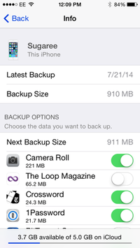 icloud-backup "width =" 200 "height =" 355 "srcset =" https://www.intego.com/mac-security-blog/wp-content/uploads/2014/08/icloud-backup.png 200w, https://www.intego.com/mac-security-blog/wp-content/uploads/2014/08/icloud-backup-84x150.png 84w, https://www.intego.com/mac-security-blog /wp-content/uploads/2014/08/icloud-backup-169x300.png 169w "tailles =" (largeur maximale: 200px) 100vw, 200px "/> Néanmoins, vous devrez peut-être couper votre sauvegarde pour tout stocker sur iCloud (ou achetez un espace de stockage supplémentaire.) Pour cela, accédez à Paramètres> iCloud> Stockage et sauvegarde> Gérer le stockage, puis appuyez sur le nom de votre appareil. (Si vous avez plusieurs appareils associés à votre compte iCloud, vous voyez-les tous ici.) Sur cet écran, vous pouvez choisir exactement ce qui sera sauvegardé sur iCloud. Dans la plupart des cas, la plus grande partie de votre sauvegarde sera constituée de photos et de vidéos que vous avez tournées; elles sont présentées sous forme de pellicule. décharger de temps en temps certaines de ces photos sur votre Mac afin de rendre les sauvegardes plus petites et plus rapides.</p>
<p>Si vous glissez vers le haut, appuyez sur Afficher toutes les applications pour afficher toutes les applications sauvegardées sur iCloud. Appuyez sur l'une des bascules en regard des applications répertoriées sur cet écran pour désactiver la sauvegarde iCloud pour leurs données.</p>
<p>Vous pouvez exclure de nombreuses applications de votre sauvegarde iCloud. Cela permettra non seulement d'économiser de l'espace, mais également de rendre les sauvegardes plus rapides. Cependant, pensez à ne pas exclure les applications pour lesquelles vous avez entré des paramètres spécifiques, tels qu'un nom d'utilisateur ou d'autres informations: le cas échéant, vous devrez les entrer à nouveau si vous restaurez votre appareil.</p>
<h3><span class=