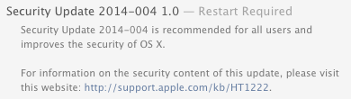 OS X Mavericks 10.9.5 Security Update 2014-004