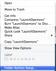 Folder Actions Setup