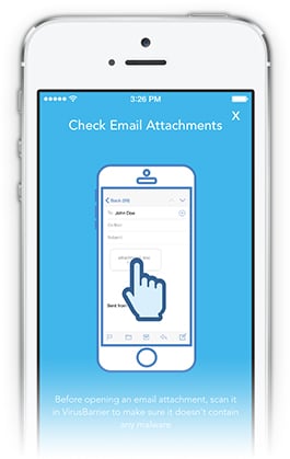 VirusBarrier iOS check email attachments screenshot