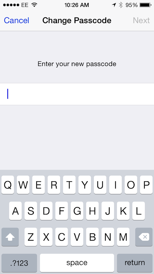 set up a long passcode