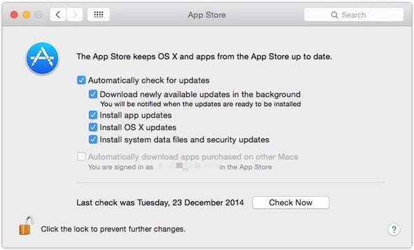 App Store preference pane