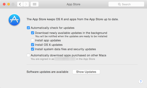 App Store prefs
