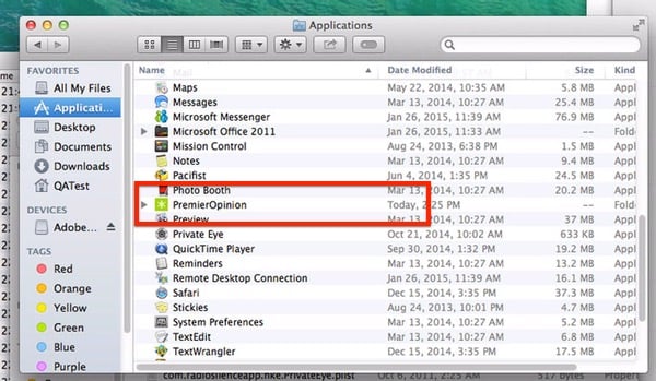 PremierOpinion in Applications folder