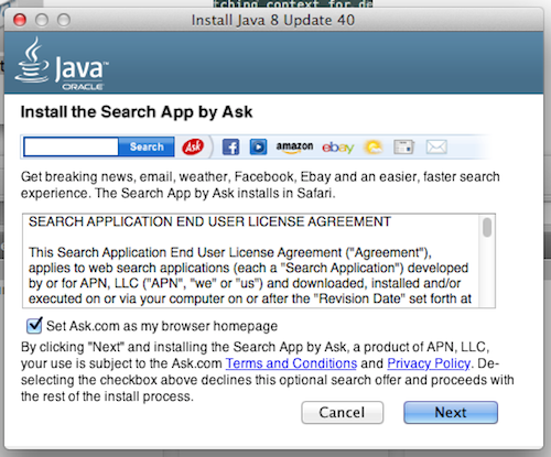 java for safari