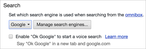 Moteur de recherche Google Chrome OS X