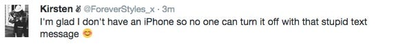 Tweet from a non-iPhone user