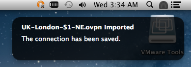 Connection has been saved screenshot