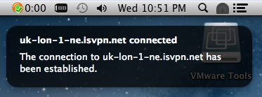 Connected to VPN service has been established