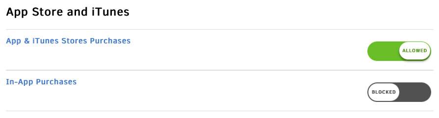 Screenshot blocking in-app purchases with Family Protector