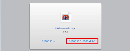 Download OpenVPN and select Open in OpenVPN
