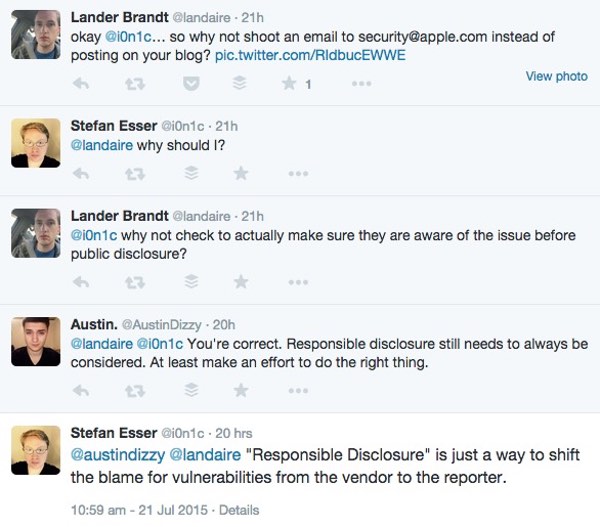 Twitter exchange