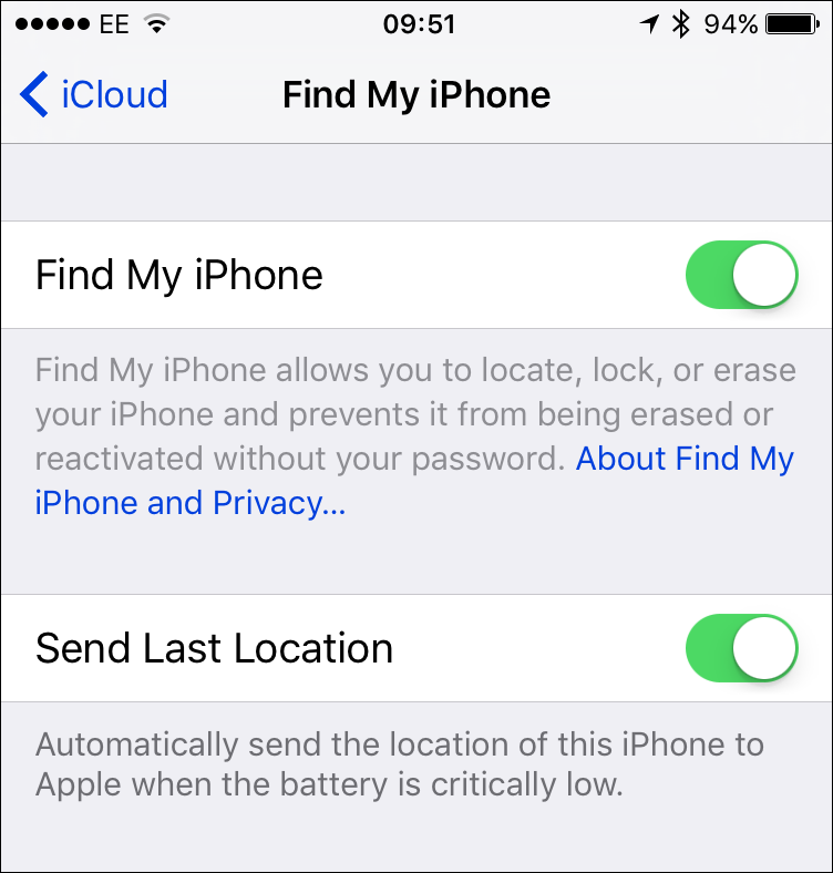 find-iphone-settings