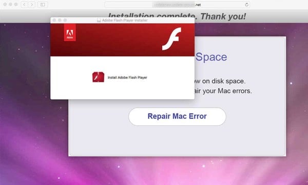 Flash Player Update Download New Version POP-UP Scam (Mac