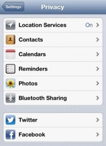 iOS 6 Privacy Settings