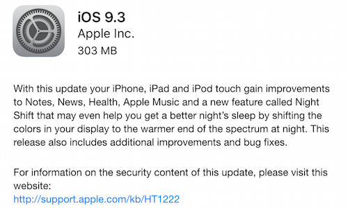 iOS 9.3 Update