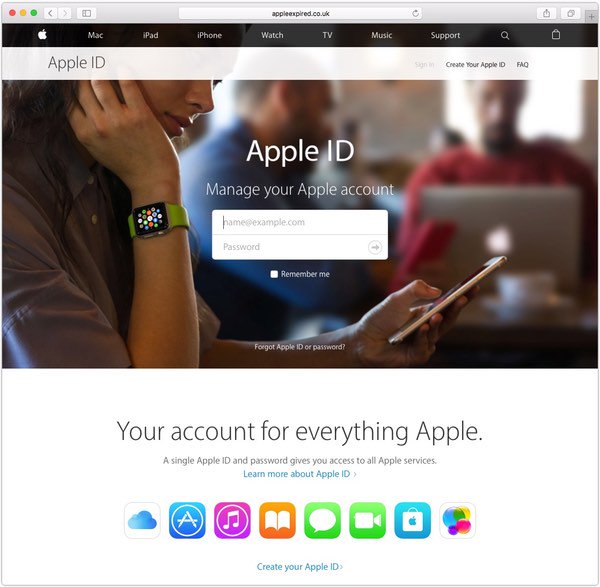Apple Expired Website