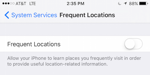 iPhone Frequent Locations