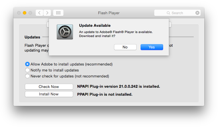 flash player software update