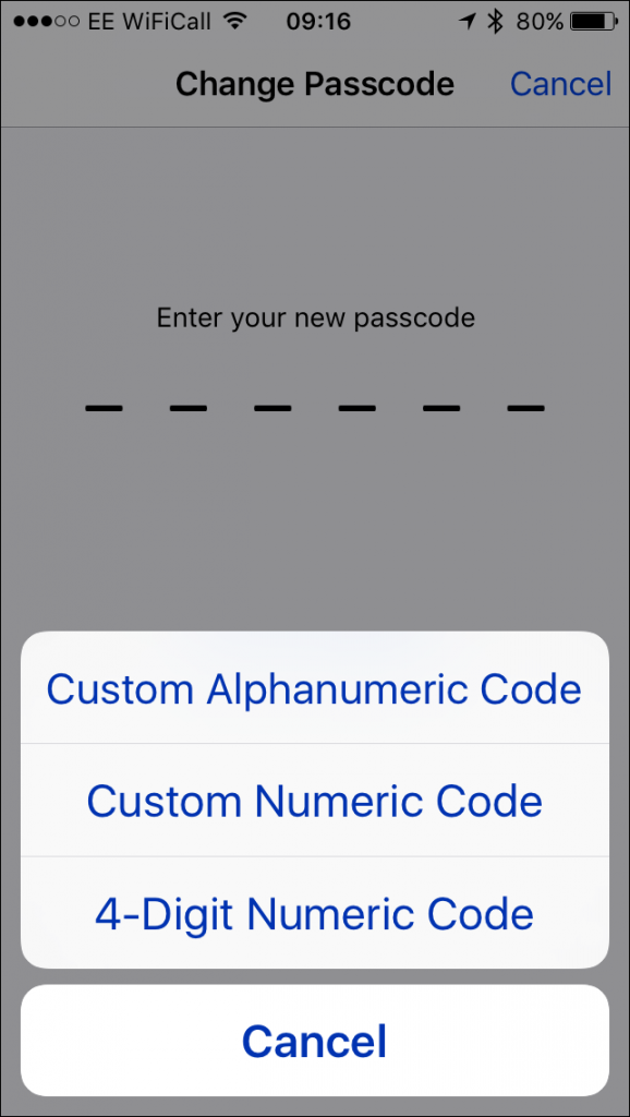 passcode-options
