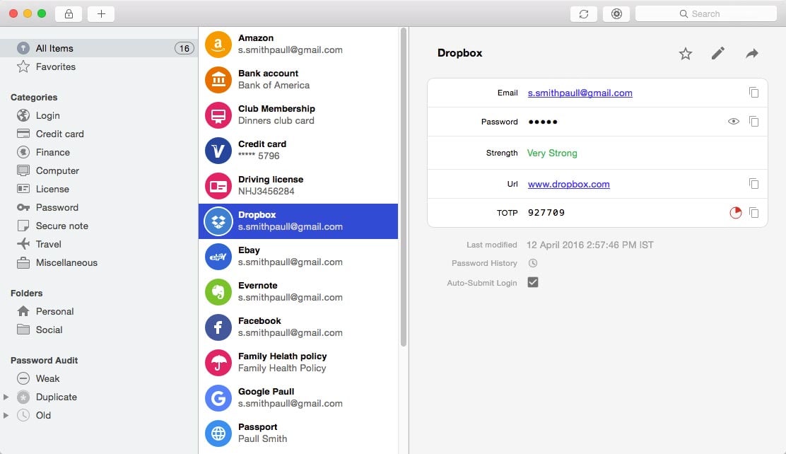 screenshot of Enpass looking like 1Password