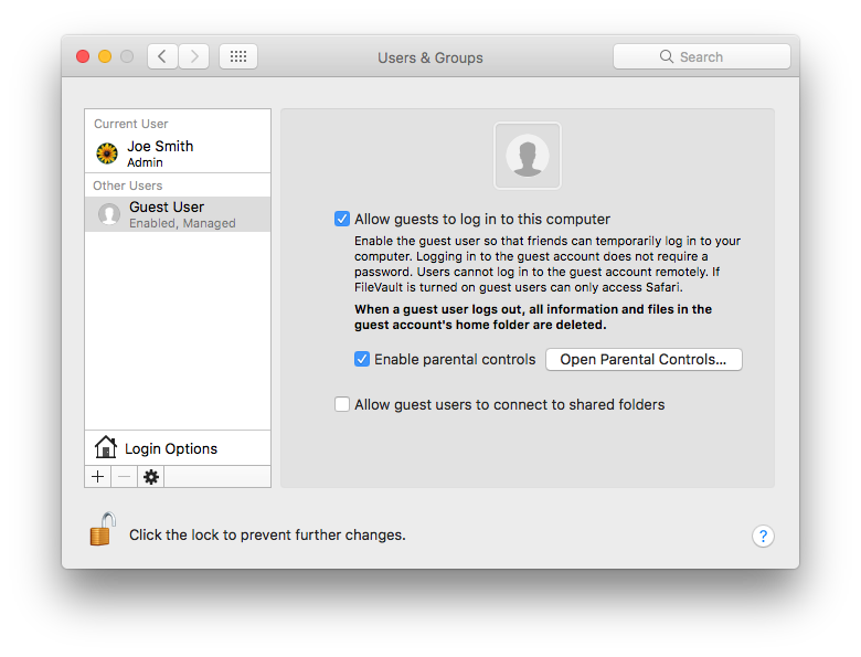 Enable Guest Account