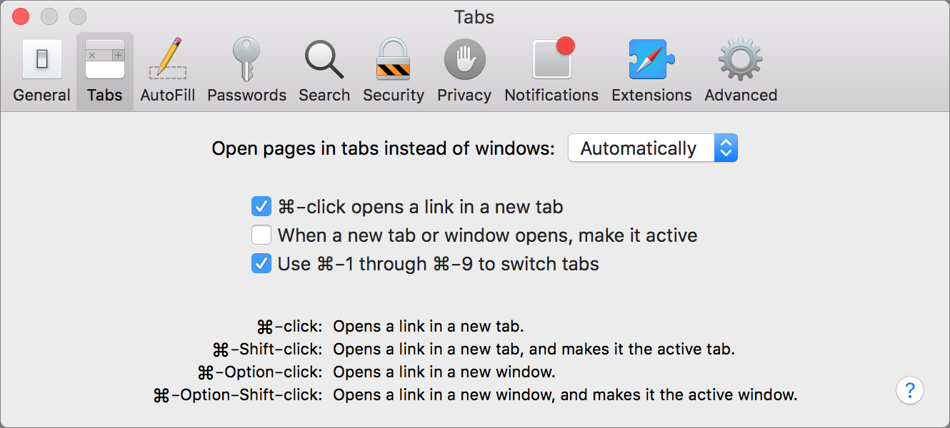 safari security tab