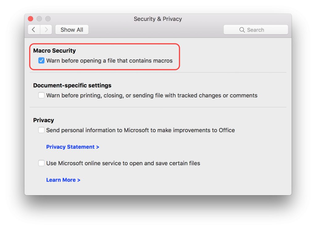 Macro Security