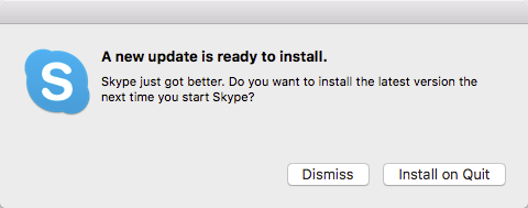Skype update ready to install
