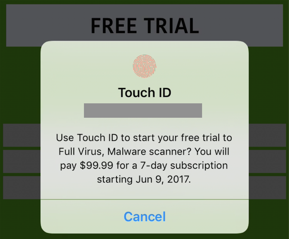 scam touch id prompt