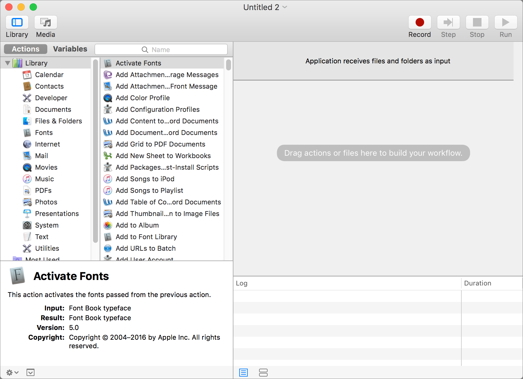 automator mac folder actions