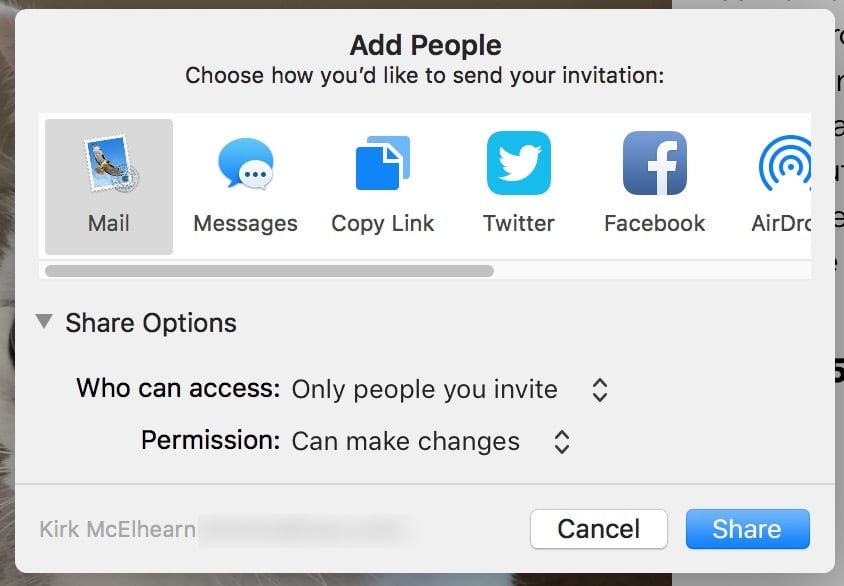Inviting Others to Work on Your Document