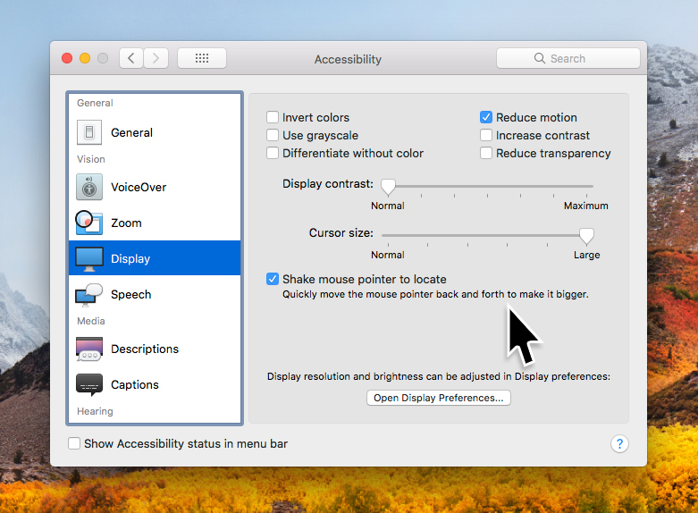 Enlarge your Mac’s cursor