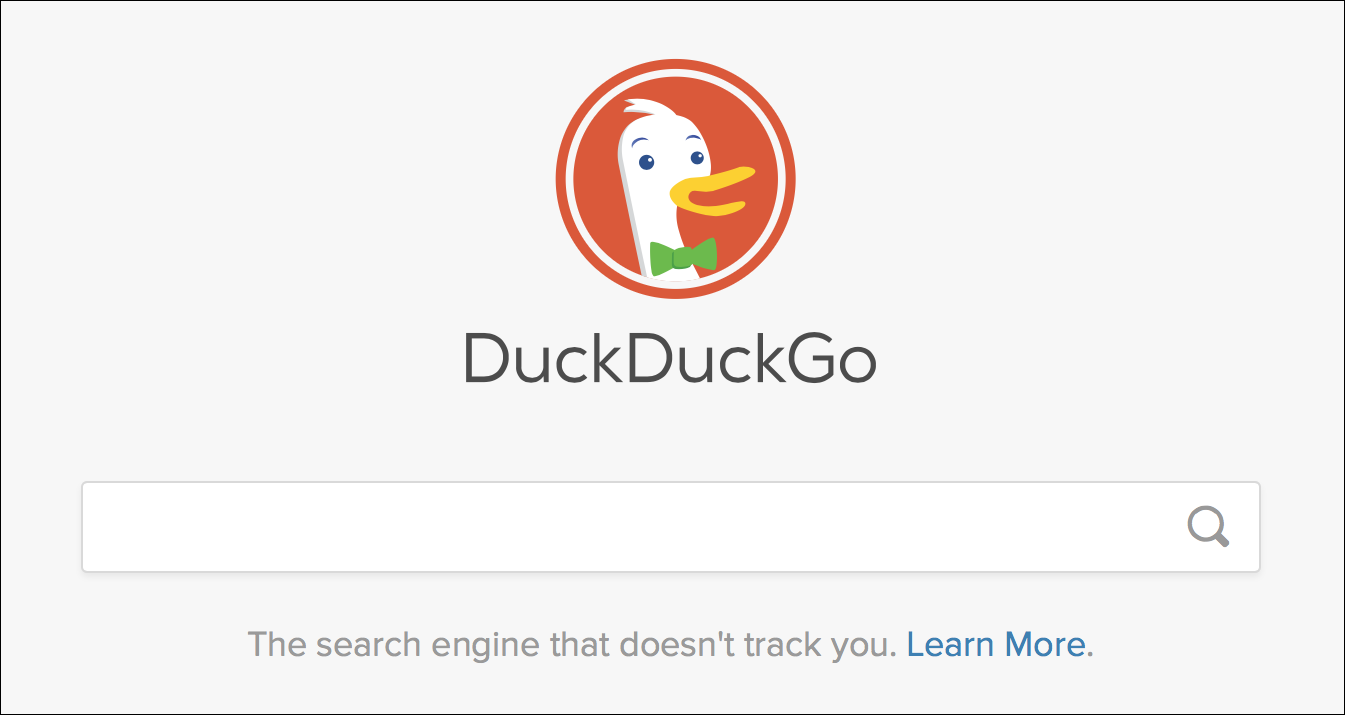 DuckDuckGo homepage
