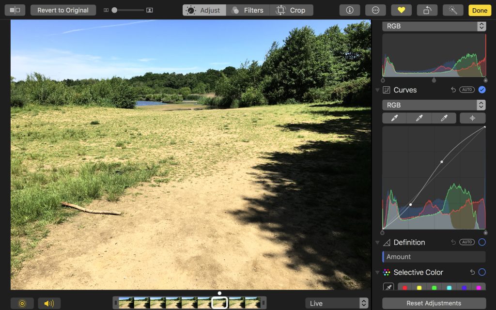 How to use the Curves tool in Photos