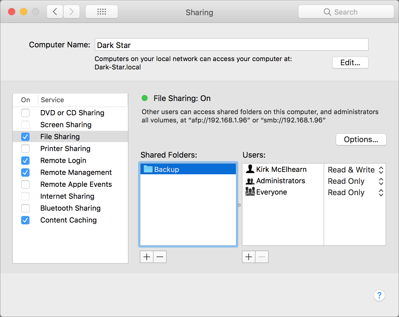 How to turn on File Sharing in macOS