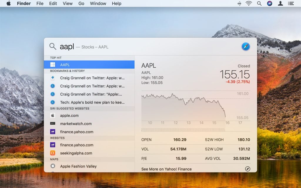 How to get stock updates using Spotlight