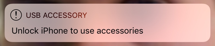 USB Accessory Lock Screen