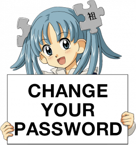 Change Your Password girl holding sign, based on https://en.wikipedia.org/wiki/File:Wikipe-tan_holding_sign_cropped.png