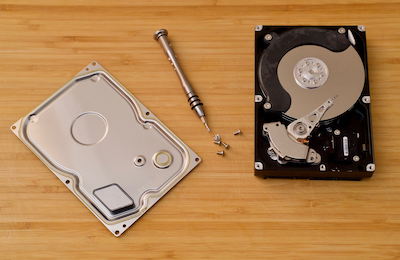 Dismantled hard disk drive