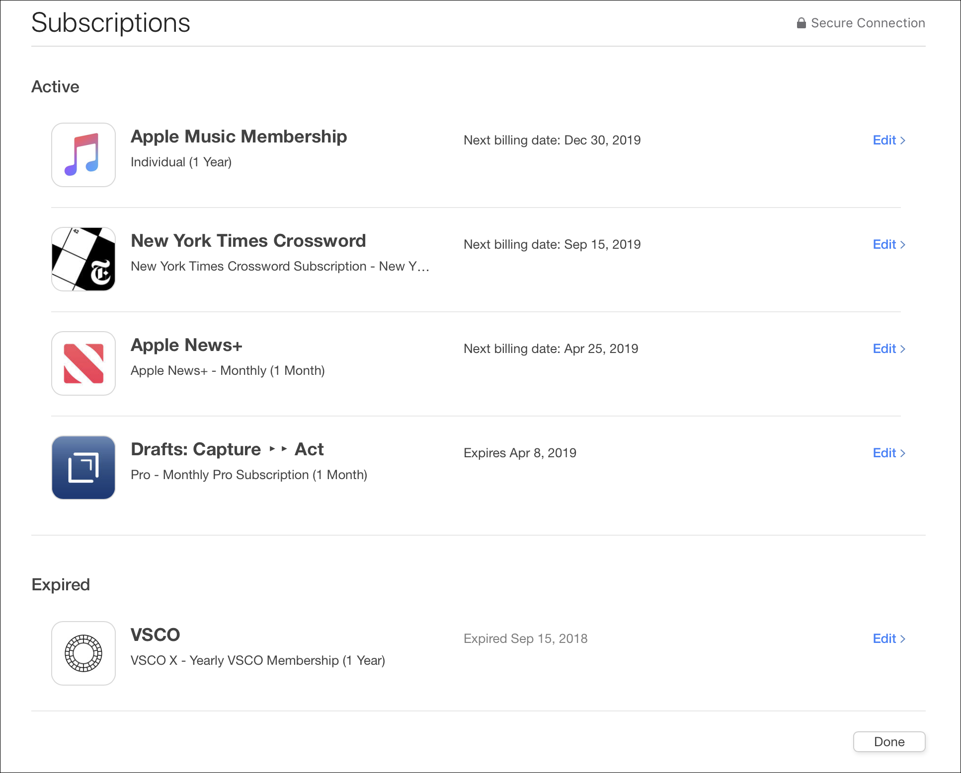 Where are subscriptions on iphone. 